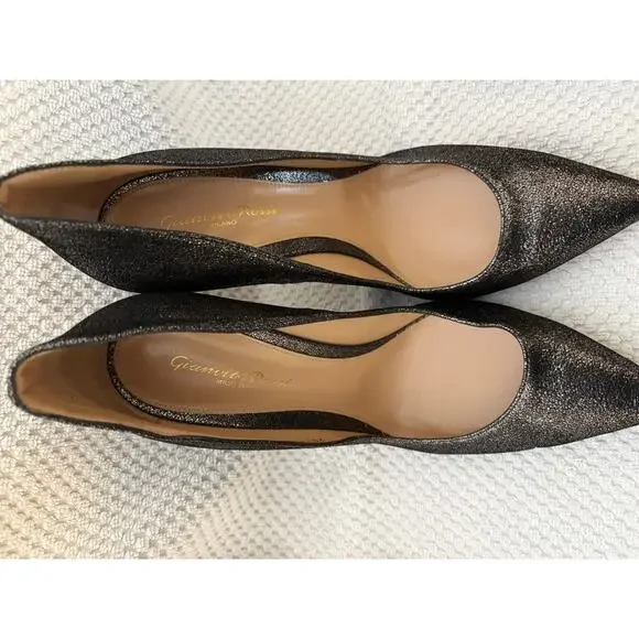 Gianvito Rossi Gianvito 105 Glitter Pumps Black Silver Women’s Size 41